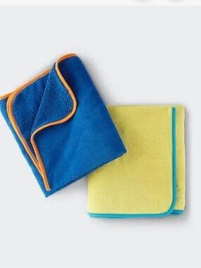 Norwex Kids Bath Backock kids towels blue and Yellow Miwith Orange Trim